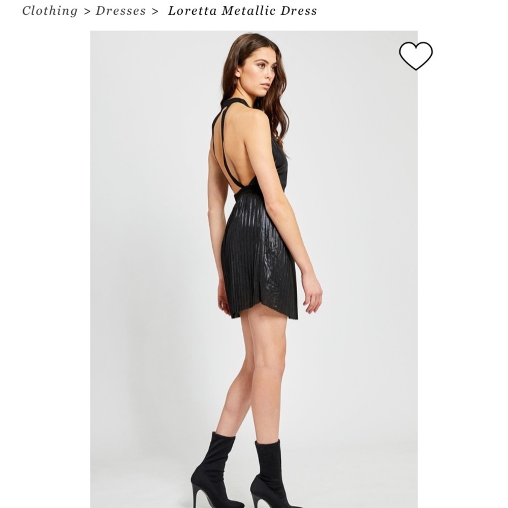 Gentle Fawn metallic backless dress festive holiday lbd little black‎ dress